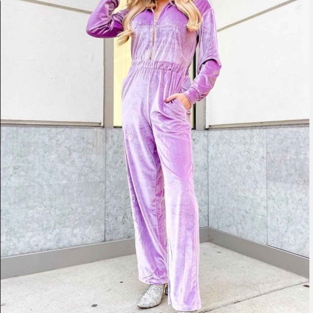 Fabletics one piece. Velour. Lilac